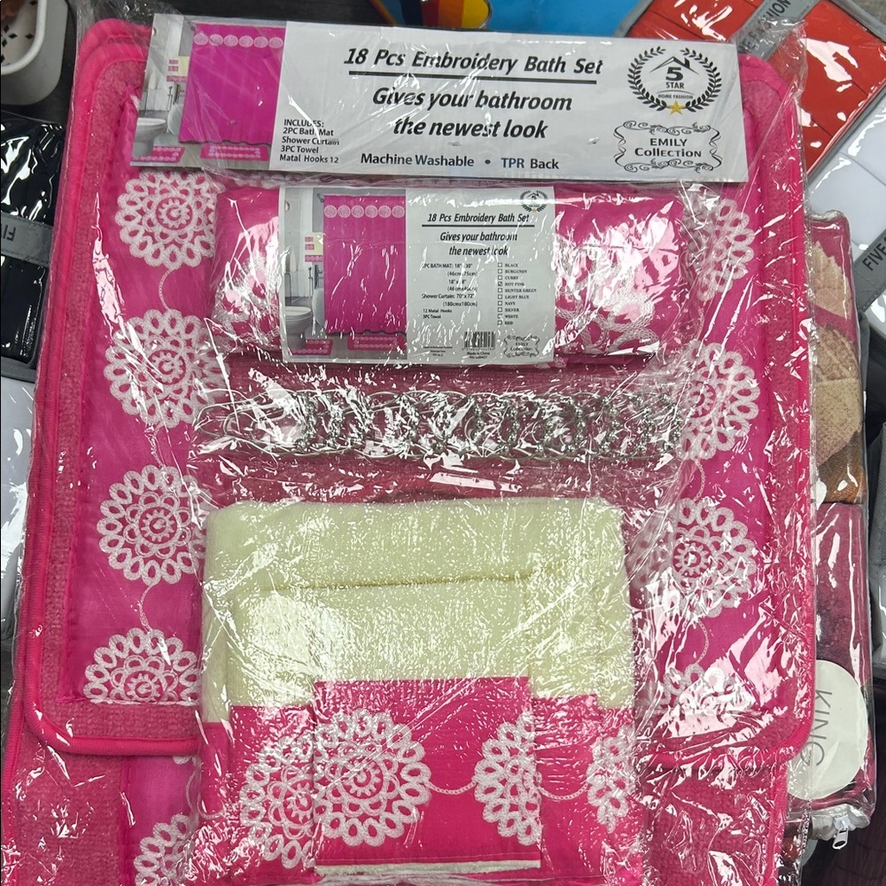 Five Star Pink and White Bath Set